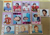 1972 TOPPS FOOTBALL 12 CARD LOT W/ BILLY KILMER &