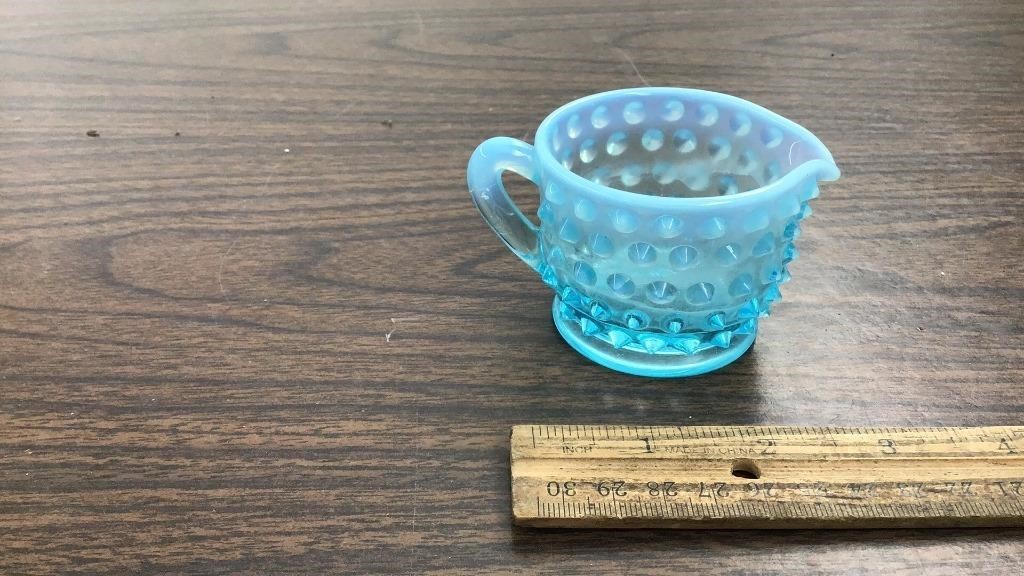 Blue Fenton creamer