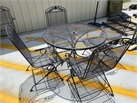 Iron Patio Table W/ 4 Chairs