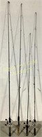 (4) Fishing Poles w/ (3) Reels