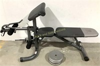 Gold's Gym Bench & (100)Lbs of Weights