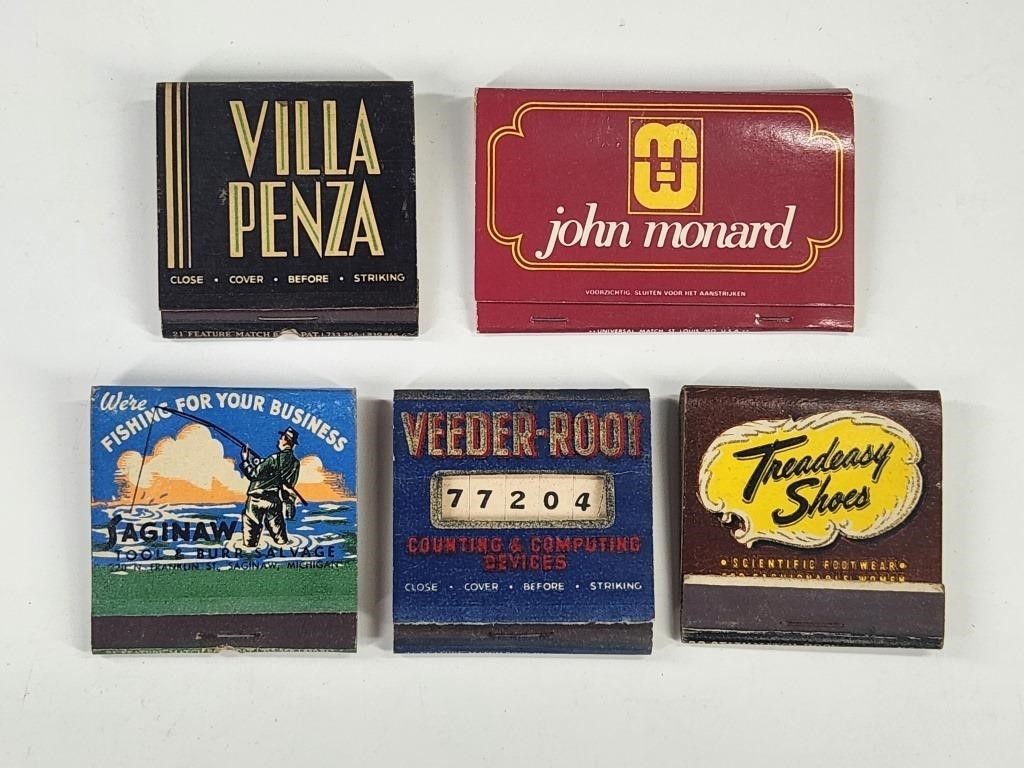 5) VINTAGE ADVERTISING FEATURE MATCHBOOKS