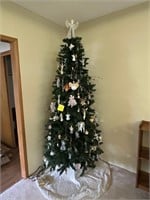 christmas tree w/ ornaments 91" tall