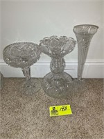 CUT GLASS VASES GROUP
