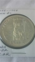 1958 Canada Silver Dollar Comm, British Columbia