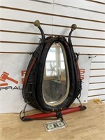 Antique Horse Collar Mirror with harness and