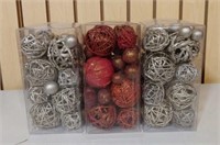 3 Pc Lot - Decorative Vine Balls