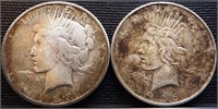 1923-S & 1926-D Peace Silver Dollars - Coins