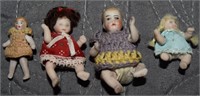 (4) Antique/Vtg Dollhouse Porcelain Baby Dolls