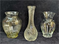 3 Glass Vases