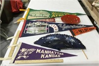 Sports pennants-1963 Yankees,KC Athletics,etc