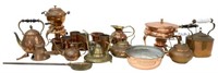 (lot) ANTIQUE COPPER & PEWTER KITCHENWARE ITEMS