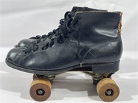 Vintage Skates with Wooden Wheels 11.5in L x