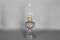 Vintage Violet Glass Oil Lamp