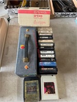 Assorted 8 Track Tapes & NIb Tape Player