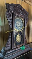 Antique Gingerbread Kitchen Clock With Pendulum