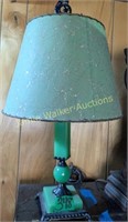 Jadeite Table Lamp With Fiberglass Shade 25"