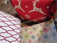 3 nice throw pillows reindeer