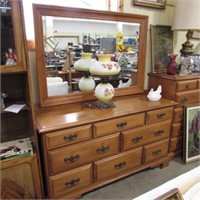 MAPLE 8DR DRESSER W/ MIRROR