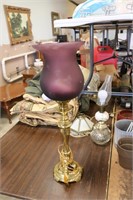 Brass Lamp w Purple Hurricane