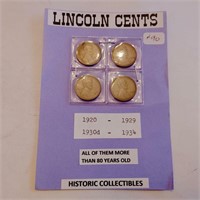 Lincoln Cents 1920, 1929, 1930D, 1934