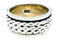 Sterling Silver Wide Band Ring w/ Marcasite's
