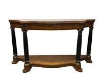 Empire  Marble Top Claw Foot Console Table