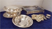LARGE GROUP OF SILVERPLATE SERVING PIECES.....