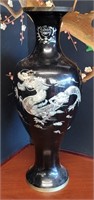 Antique Chinese Metal Vase with Mother Of Pearl