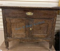 Oak commode as found