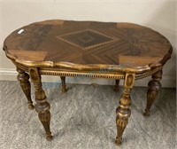 Walnut inlaid lamp table