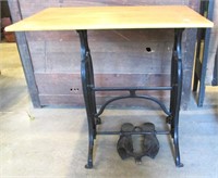 Small Table w/Antique Sewing Machine Base