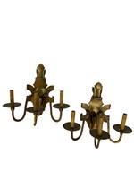 Pair of French Style Metal Sconces, Wired
