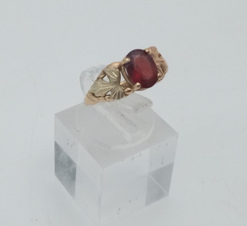 10K Black Hills Gold Garnet Ring