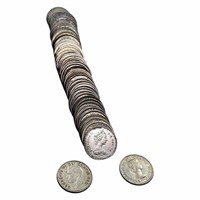 1960's-1980's Canada Silver & Clad Dime Roll [54