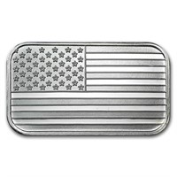 1 Oz Silver Bar - American Flag Design (random)