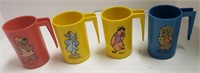 1971 Hanna Barbera Plastic Mugs, 4"T