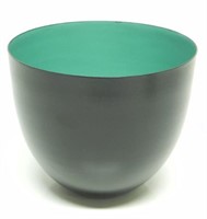 MID CENTURY METAL & ENAMEL 2 TONE BOWL