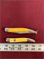 Pair of Vintage Yellow Pocket Knives