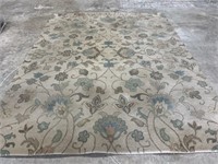 8 x 10 Area Rug  100% Wool Beige With Floral