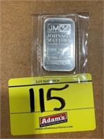 MARKED .999 1 OUNCE JOHNSON MATTHEY SILVER BAR