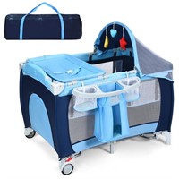 E7028  INFANS Nursery Playard with Bassinet Blue