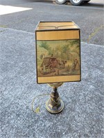 Table Lamp with Old Western Themed Lamp Shade