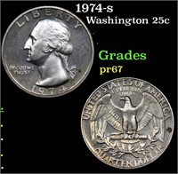 Proof 1974-s Washington Quarter 25c Grades GEM++ P