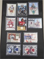 Lot of 10 Certified Football Game Used Cards