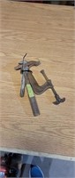 Antique Hammer, Pipe Wrench & C Clamp