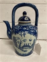 Antique Ironstone Blue and White XL Teapot