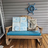 Wooden Rocker with nautical Decor
