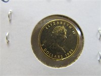 1983 Canada 1/10 $5 .999 Fine Gold Maple Leaf Coin