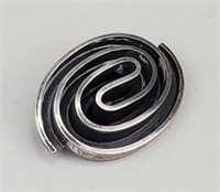Sterling Silver Taxco Mexico Brooch Pendant.